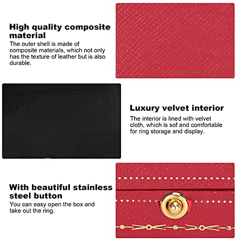 Ring Geschenkdoos, Exquise Storage Display, Elegante Single Ring Pouch voor bruiloft (Red Single Ring Box) 4