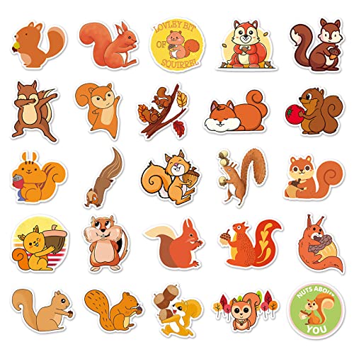 Eekhoorn Sticker Set Stickers Kinderen Tieners 50 stuks Dieren Waterdichte Vinyl Stickers Laptop Skateboard Koffer Helm Auto Fiets mobiele telefoon Motorrijwiel Bike Scrapbook Cadeau dagboek Cups 3