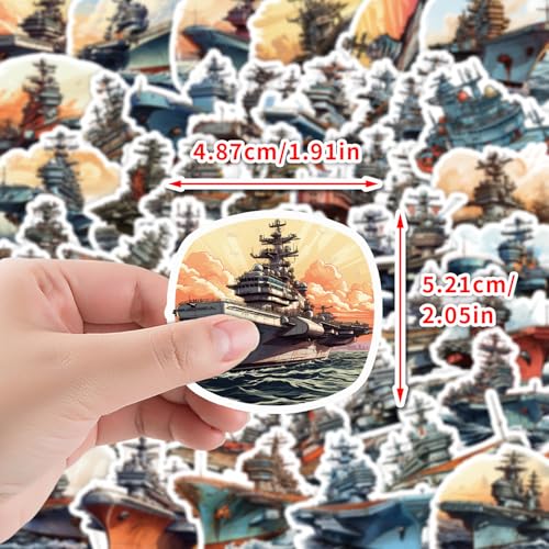 Vliegtuigdrager Sticker Set, voor tieners en volwassenen, Pak van 50 Waterdichte Vinyl Stickers, Auto, Motorfiets, Fiets, Skateboard, Snowboard, Bagage, Laptop, Koffer, Helm, Motorfiets, Computer 3