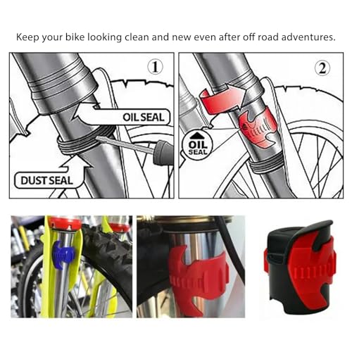 Voorvork reiniger voor motorfiets, lekproof en gemakkelijk te gebruiken, olieverzegeling verwijdergereedschappen Fork Shock Absorber, Ideaal voor vuil fietsen (rood)