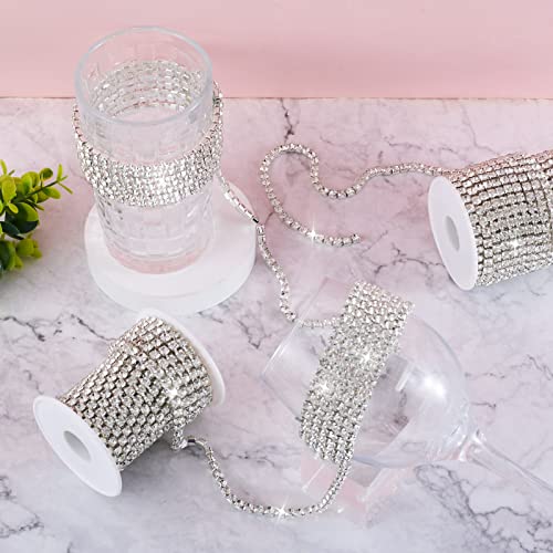 10 Yards Crystal Rhinestone Kettingen 5mm Trimmen Klauw Ketting Messing Zilver Rhinestone Cup Kettingen voor DIY Naaien Craft sieraden maken