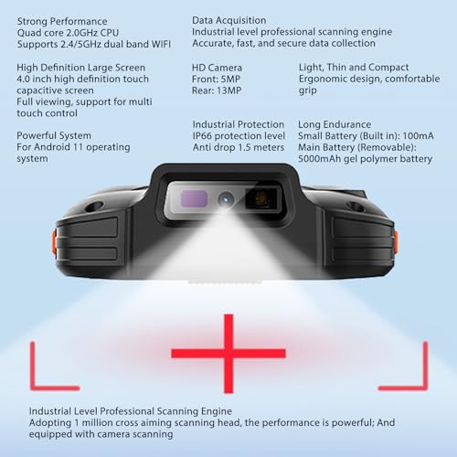 Handheld Dataterminal Mobiele computer Dataterminal SE4710 Zebrascanner Bluetooth QR Draadloze, Android Handheld Dataterminal Inventory Scanner met Software 3