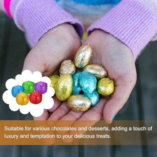 3.94 Inch Foil Candy Wrappers, 200 stuks Chocolade Wraping Paper voor Homemade Caramel DIY Sweets Decoratie Chocolade Cake Verpakking, Lichtblauw 5