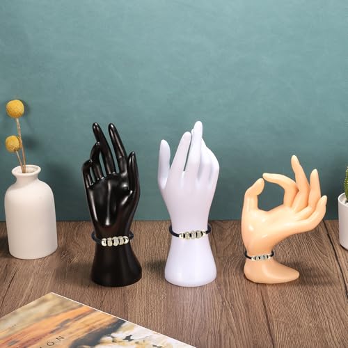 2 st. Hand Ring houder, Hand sieraden houder Ring Display Stand sieraden Display armband Display Heavy Duty Stevige basis voor kamer decoratief, zwart 5
