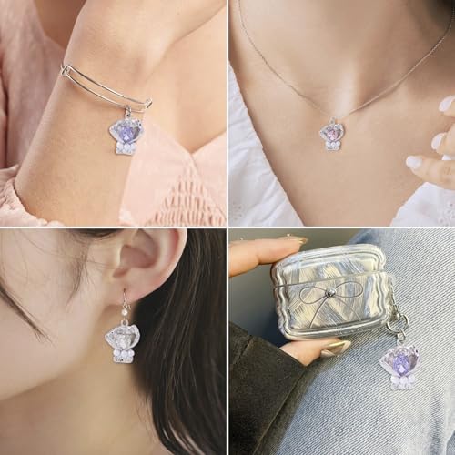 6 st Rhinestone Bouquet Shape Hangers Rhinestone Legering Bloemen Hangers met imitatie Parel kralen voor DIY ketting oorbellen Crafting sieraden maken, Rhinestone, Rhinestone 3