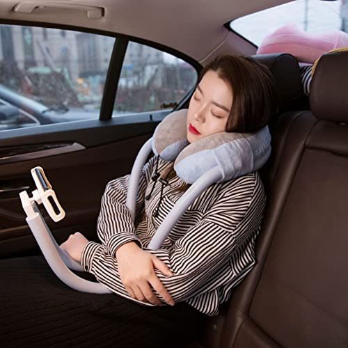 U Gevormde kussen met telefoonhouder Travel Neck Pillow Phone Holder Leeskussen met geïntegreerde telefoonhouder voor het reisbureau (Uniform Size) 4