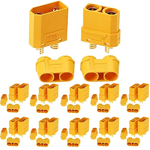 20st 10 Paren XT90 Plugs, XT90 Man Vrouwelijke Connector, XT90H Batterijpluggen voor RC Lipo Batterij Helikopter Quadcopter (10 st XT60H Plug + 10 st XT60H Socket) Isolatiehoes