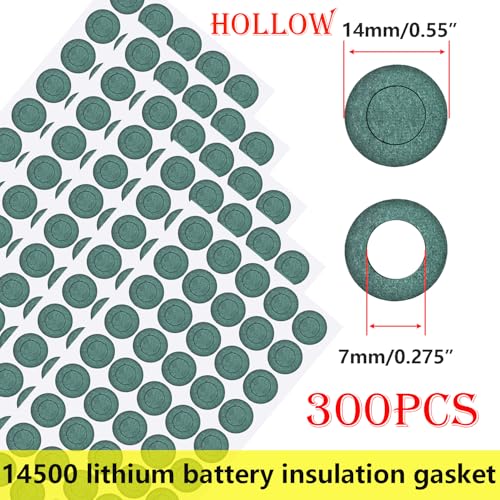 14500 batterij isolatie, batterij isolatie, 300 stuks holle ringen + 300 stuks vaste ringen lijm papier, batterij isolatie afdichting