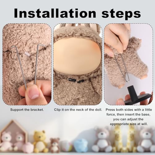 6 Pc Poll Stand, verstelbare Poll Stand Figuurhouder Speelgoed Display Ondersteuning Accessoires voor Home Office Decoratie voor 4-8" (zwart) 5