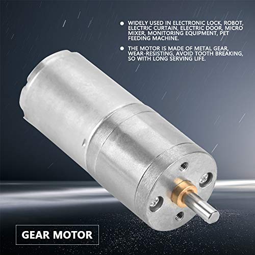 DC Drive Motor, 25mm DC 12V 25V GA-370 Low Speed Metal Gear Motor voor elektronische vergrendeling (12V 300RPM)