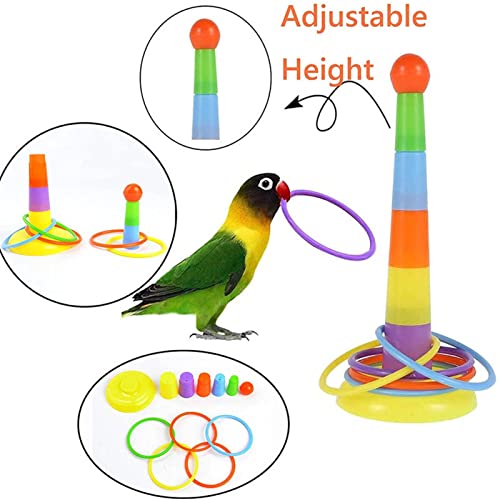 Parrot Bird Toy Set kleurrijke Basketbal Skateboard Verlicht angst puzzel stapelen Sepak Takraw Bird Toy 3