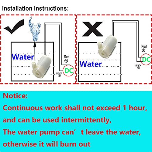 DC 3 V 5 V Mini duikboot Pomp Motorpomp DC Mini Waterpomp Brushless + 3 m Transparante slang voor Aquarium, Tuin, Planten, Bloem 4
