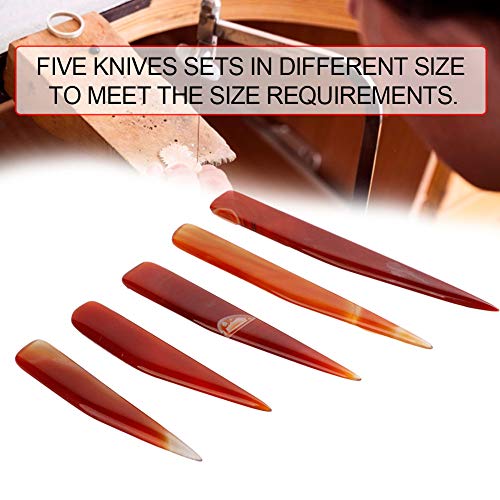 Agate Mes, Handsieraden Polisher Natural Product Polishing Jewelry Polishing Agent for Polishing Gold/Silver for Clean Dirt (Red) 4