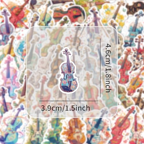 Viool Stickers voor tieners en volwassenen, 50 stuks, Viool Vinyl Sticker Set, Auto, Motorfiets, Fiets, Skateboard, Snowboard, Bagage, Laptop, Koffer, Helm, Motorfiets, Computer 3