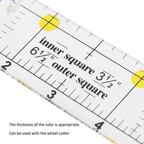 Acryl Quilting Liniaal, Quilting Liniaal Naaien Tekengereedschap, Rechthoekig 11.8" x 6.3" Vierkant 6.5" x 6.5" 4