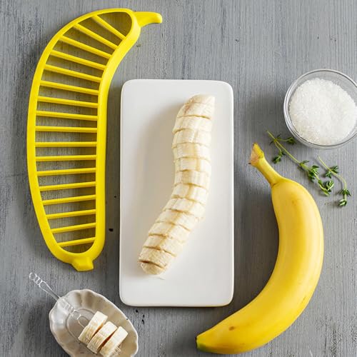 Banana Cutter, Plastic Banana Cutter voor Perfect Gesneden Bananen, Banana Chopper, Fruit Salade Komkommer Plantaardige Peleer Keuken Gereedschappen 4