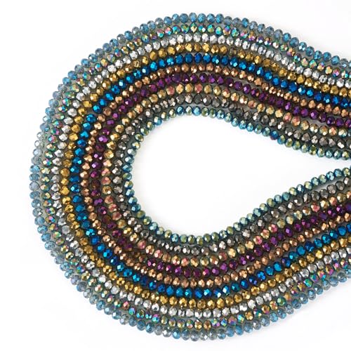1100st Rondelle Glazen Kralen 4mm Facet Transparante Kralen Losse Spacer Kralen Bulk voor sieraden armband Vrouwen DIY Valentijns oorbellen ketting