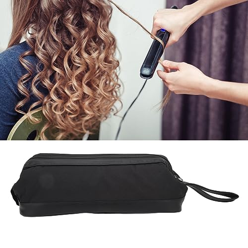 Haardroger opslagzak, Haarhulpmiddelen Reistas Haar Curlers Accessoires Handtas Draagbare Haardroger Beschermende Doos Leren Curling Iron Travel Bag voor Haargereedschap (zwart) 4