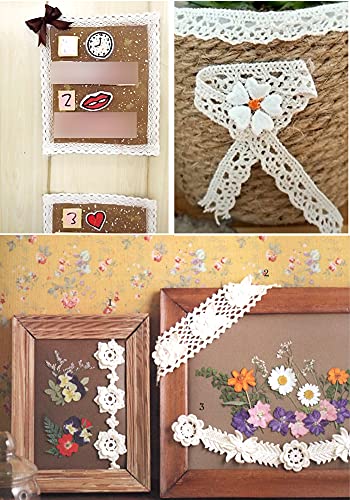 Vintage Decoratie Lace Ribbon 10m Katoenen Kant Trim Haak Lace Decoratieve Lint Stof Cadeaulint voor Naaien Ambachten Bruiloft Kerstmis Beige 4cm 4