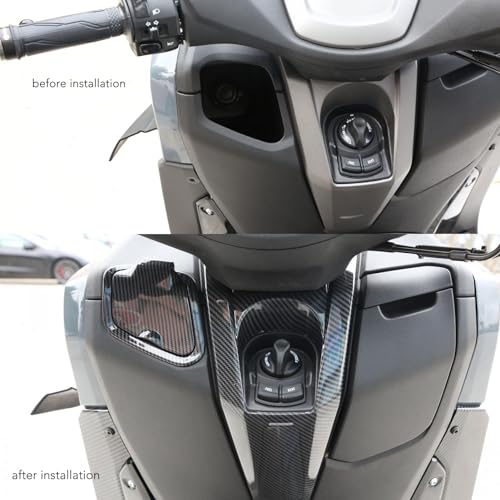 Motorfiets met zijzaklader Side Storage Pocket Cover Carbon Fiber Style Charger Cap Side Pocket Guard Cover voor NMAX 125 155 2020 tot 2024 5