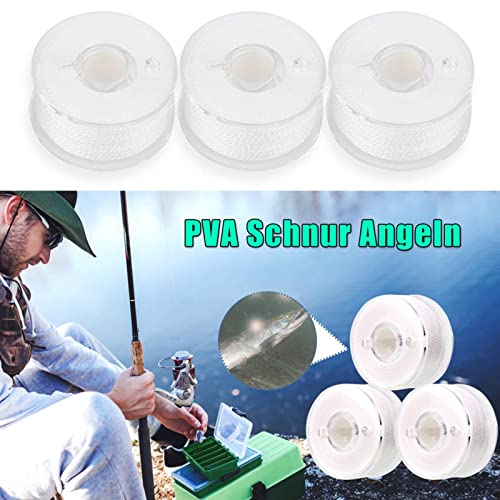 3Pcs Vistape, Portable Water Oplosbare PVA White Bait Line Funnel System 20M Fishing String Tape Tool Accessory 3