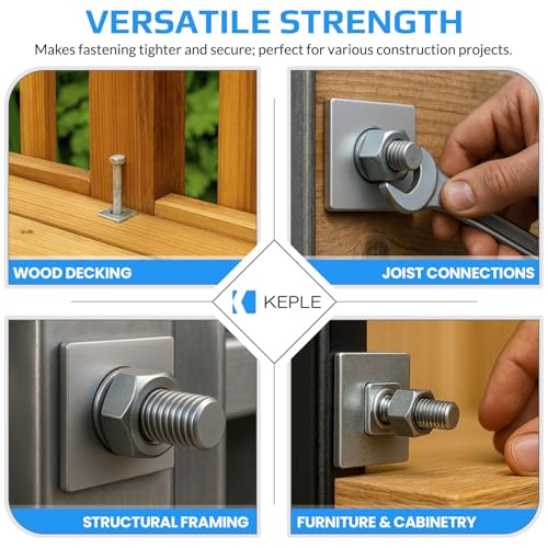 M12 vierkante plaat ringen, rechthoekige wasmachine met rond gat, gegalvaniseerd gegalvaniseerde zware wasmachine voor 12mm bouten/moeren DIN436 (10 stuks) 3