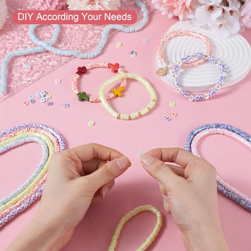 Platte klei kralen 7 strengen 6mm Polymer klei kralen schijf Heishi kralen Spacer voor vriendschap armband oorbellen ketting sieraden maken 4