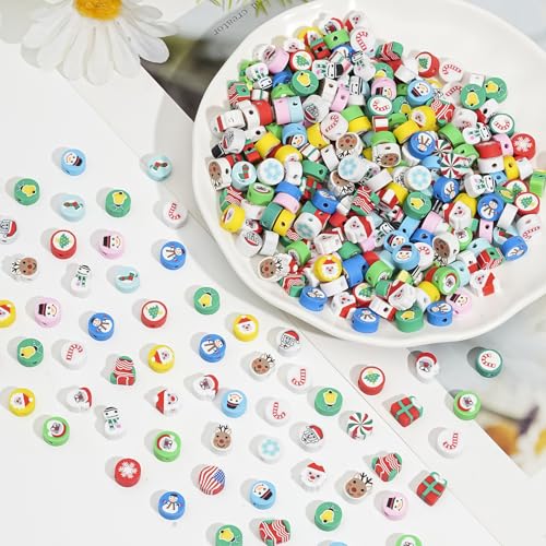 300st Kerstmis kralen, Polymer Klei kralen, Zachte Keramische kralen, Klei kralen voor DIY armband ketting oorbellen (A) 4