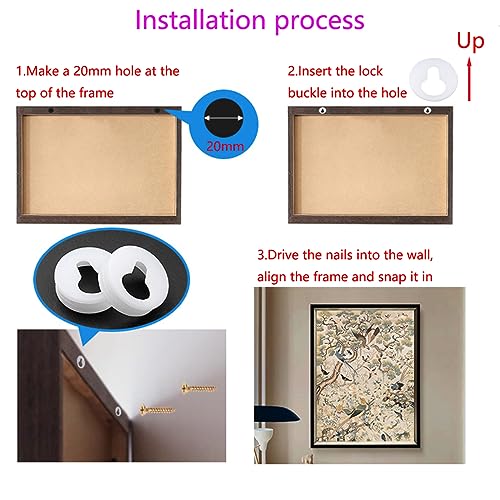 16 Stuks Ronde Keyhole Plank Hangers, Schroeft Plastic Keyhole Hangende Platen, Foto Frame Accessoires, Hangers voor Foto Frame Hangen 5