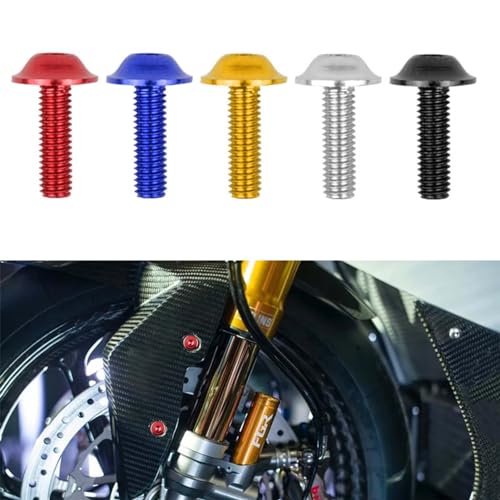 158st/set Universal Fairing Bolts Pakkingsset, Universal Brand New ABS Aluminium Fairing Bolts Kit voor motorfiets(Blauw) 5