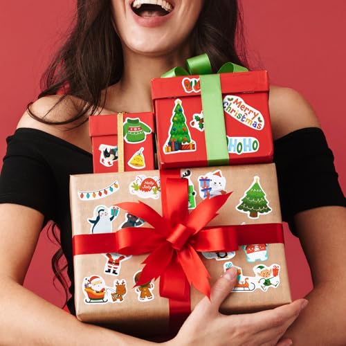 284st Kerst Stickers Decoreren Kerstmis Zelfklevende Papieren Stickers voor Envelop Cards maken ambachtelijke Scrapbook Party Bag Stocking Fillers 5