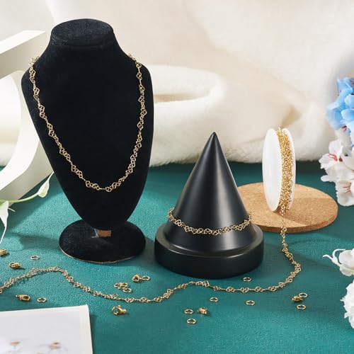 2M Real 18K Gold Plated Heart Link Kettingen 6x4.5x0.5mm RVS ketting met Claw Clasps Jump Ringen voor ketting armband sieraden maken 3