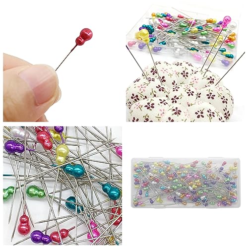 100 stuks Naaipins voor stof, Gourd Naaipins Spinnen op maat, gekleurde koppen, decoratieve rechte pins met doos voor stof, sieraden, DIY, ambachten 3