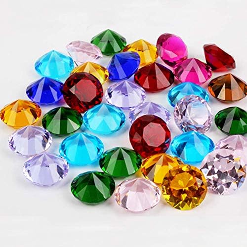 Acryl Diamanten Kleurrijk Ca. 145 stuks 20mm Diamond Crystals Transparant Crystal - Transparant Tafel Decoratie Sprinkle Decoratie Bruiloft Decoratie (20mm Diamanten Kleurrijk)