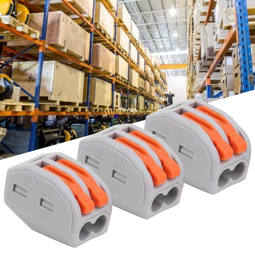Pak van 100 Push Wire Cabling Plugs, Quick Connect Terminal Blocks, Professionele Accessoires voor Parallelle Devices (PCT-212) 4