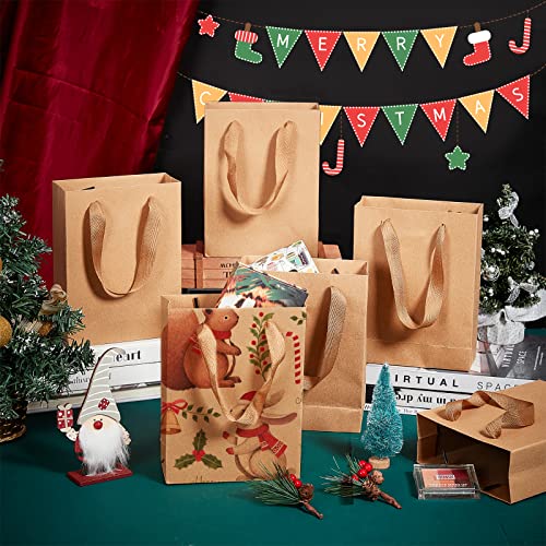 Verpakking van 10 papieren tassen, dikke kartonnen winkeltassen met handvat voor verpakkingsbedrijven voor gastengeschenken, 20 x 15 x 6 cm 4