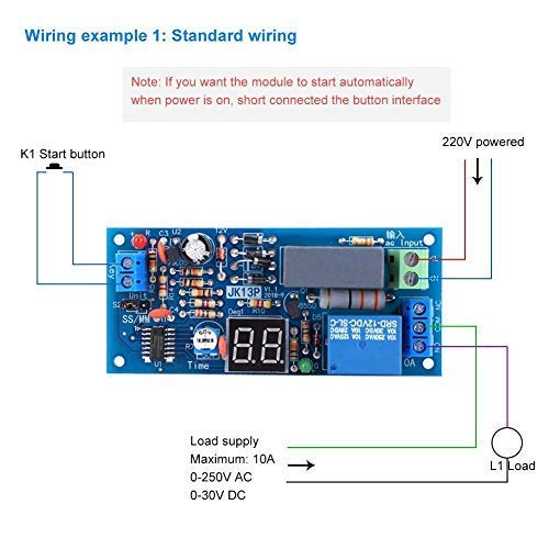 Delay Timer Relay Module 220VAC 1.0W, Delay Relay Timer 1-99 Seconden/1-99 Minuten tijdbereik 5