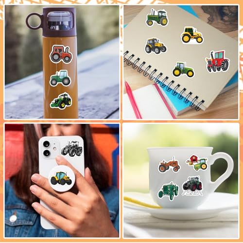 Pak van 60 Tractor Stickers, Tractor Stickers, Waterdichte Stickers, Graafmachine Stickers, Voertuig Sticker, Tractor Sticker, Auto Stickers voor Laptop, Koffer, Auto, Skateboard, Scrapbook 4