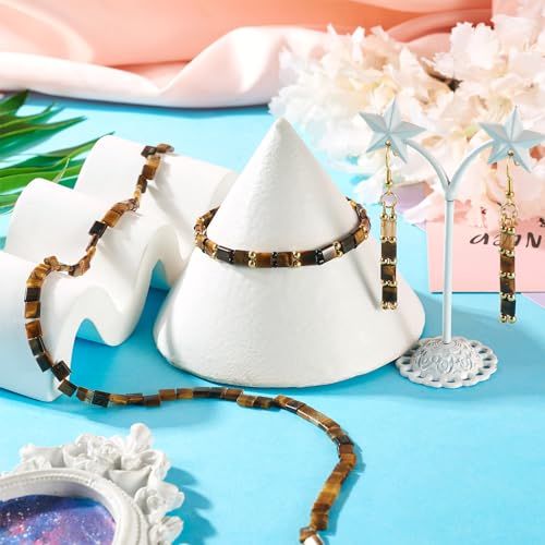 1 Strand Edelsteen Tila kralen Natural Tiger Eye 2 Hole Square zaad kralen drager kralen voor meerdere onderdelen armband ketting ambachten sieraden maken 3