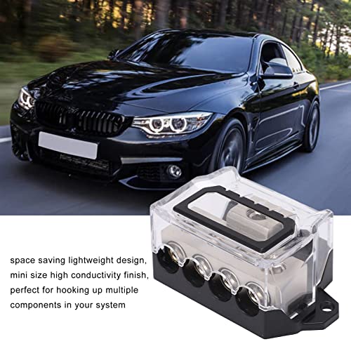 Power Distribution Block, Ground Distribution Blocks 0 Gauge naar 4 Gauge Ground Wire Splitter Audio Distributeur voor auto's boten (Zinc Legering Nickel Plating) 3