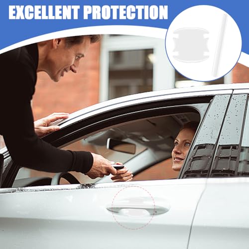 16 st. Autodeur handvat Beschermende Film Universele Auto Sterke Zelfklevende Scratch Beschermer Auto Deur Handvat Kras Beschermer Anti-Scratch Deur Side Handvat Verf Beschermer (2 Kleuren) 4