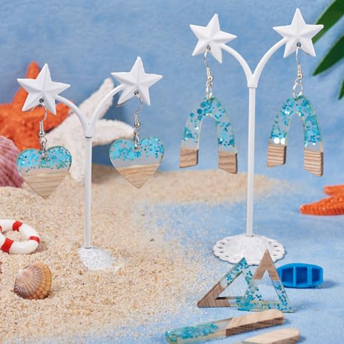 Hars Walnut houten bedeltjes voor oorbellen ketting hangers Hars Houten stukken Charm sieraden maken, Hars Hout, Hars