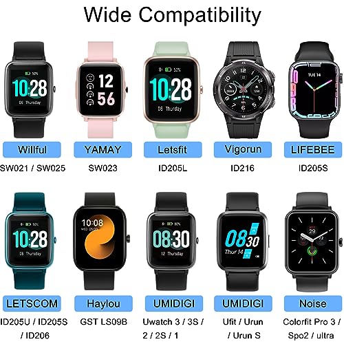 Oplader voor YAMAY SW021/for Willful SW023/SW025/ID216/ID205L/ID205S/for Umidigi Uwatch 3/Uwatch GT, USB Charging Cable Magnetic Charger, Smartwatch Cable, Pack of 2