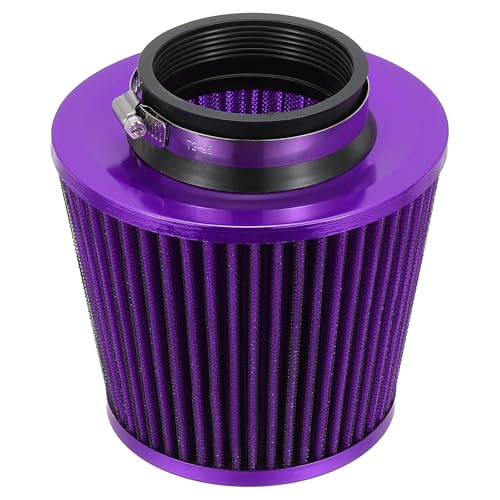 Clamp-on droge lucht Filter 76mm Inname Koude lucht Inlaat Cleaner Cone Vervanging Performance Wasbaar Bloed Filter voor Dirt Bike Motorfiets Auto Paars