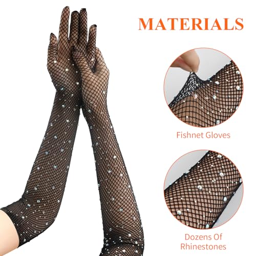 Lange Net Handschoenen, Net Handschoenen, Nacht Net Handschoenen, Lange Opera Handschoenen voor Vrouwen, Visnet Handschoenen voor Kostuum Feesten, Bruiloften, Cosplay 3