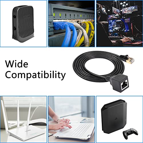 RJ45 Cat8 Ethernet Cable, High Speed Cat8 Network Cable, Socket Plug, 40 Gbit/s 2000MHz SFTP Patch Cable voor Router Modem Server (1,5m) 4