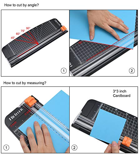 A4 Papiersnijder, Papieren Trimmer, Portable Guillotine, Scrapbook Tool met automatische veiligheidsbescherming en zijlijn voor ambachtelijk papier, Coupons, etiketten en karton 5