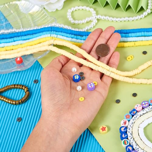 12 Strands Polymer Clay Disc Strands Synthetische Hematiet Kralen Octopus Walvis Polymer Klei Kralen Glazen Parel Kralen Sieraden maken Kit voor sieraden maken 5
