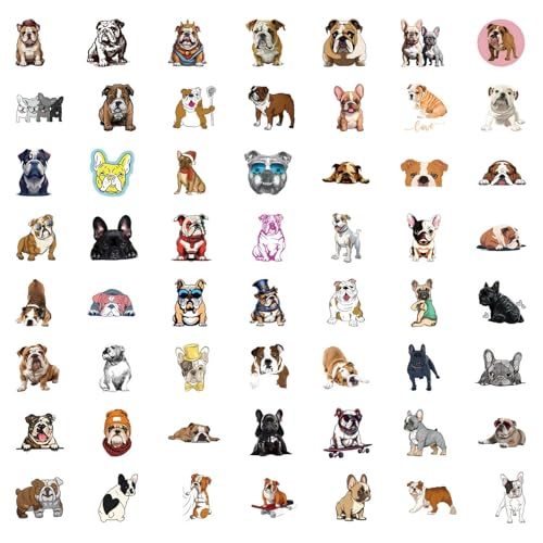 Bulldog Stickers voor tieners en volwassenen, 100 stuks, Franse Bulldog Honden, Vinyl Sticker Set, Auto, Motorfiets, Fiets, Skateboard, Snowboard, Bagage, Laptop, Koffer, Helm, Motorfiets, Computer