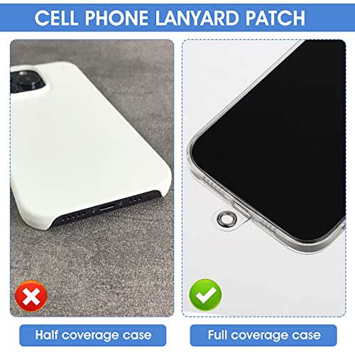 Verpakking van 10 mobiel Telefoon Lanyard Padden Mobiele telefoon Cord Patch Universal Transparant voor de meeste smartphones Lanyard Adapter Wit metaal, metaal 4